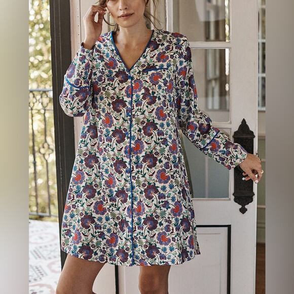 Summersalt The Cloud 9 Boyfriend Sleep Shirt Size 1X Floral Feminine - Picture 1 of 12